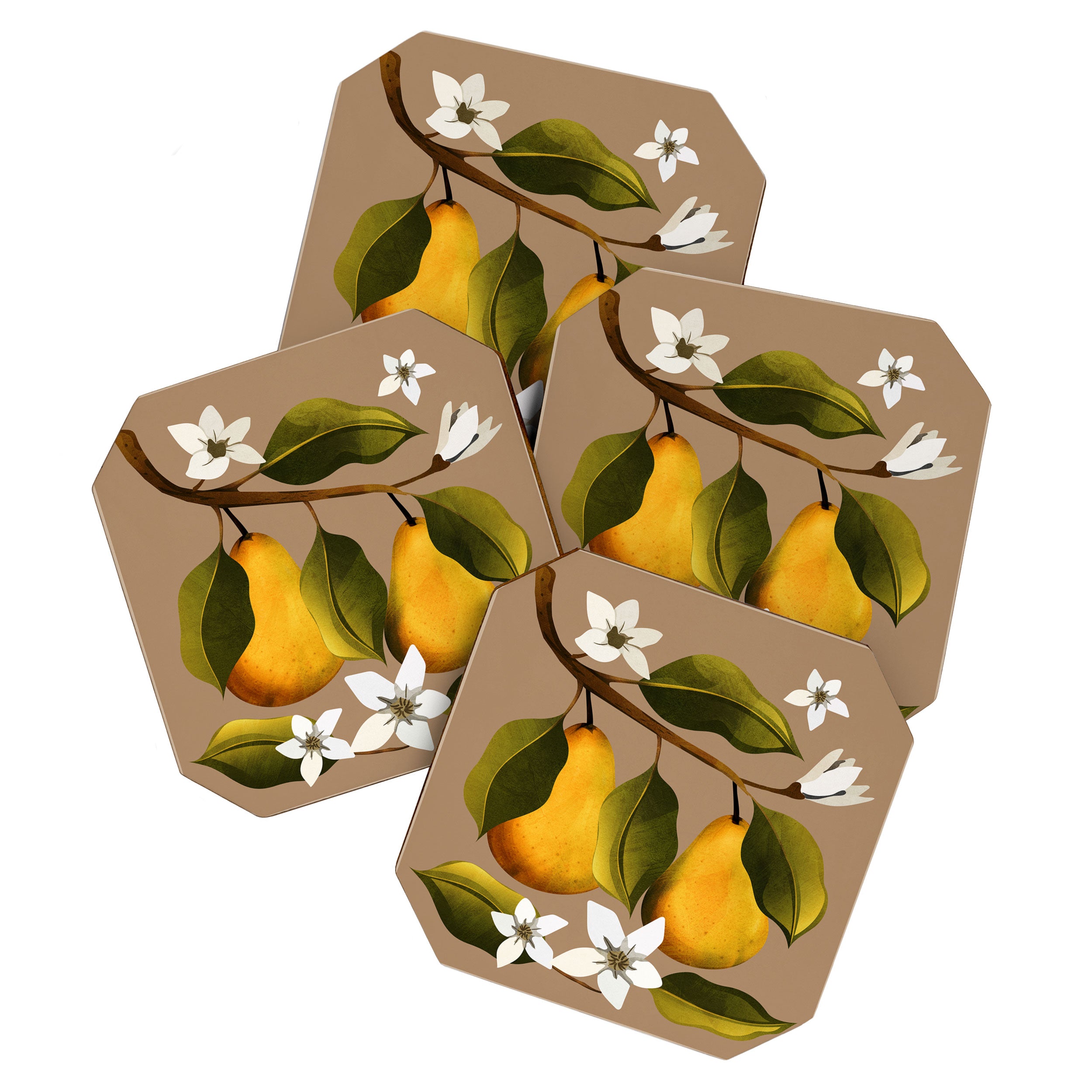Pears Botanical Art 2 Coaster Gallery Image 1