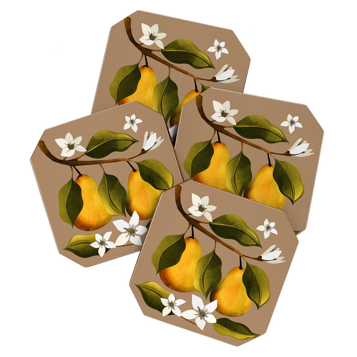 Pears Botanical Art 2 Coaster Gallery Image 1