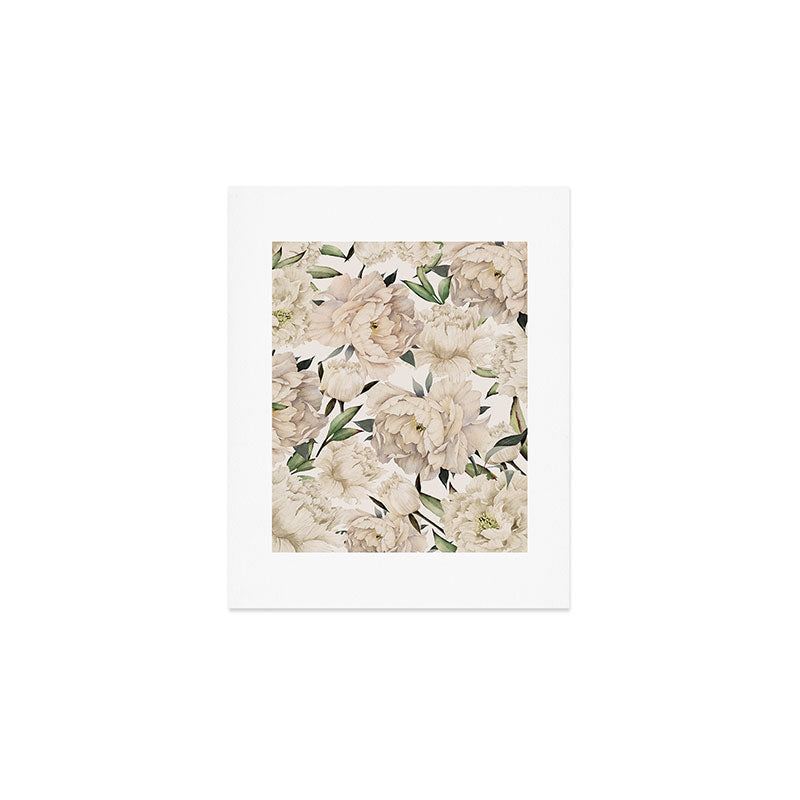 Peonies Pattern Art Print Gallery Image 1