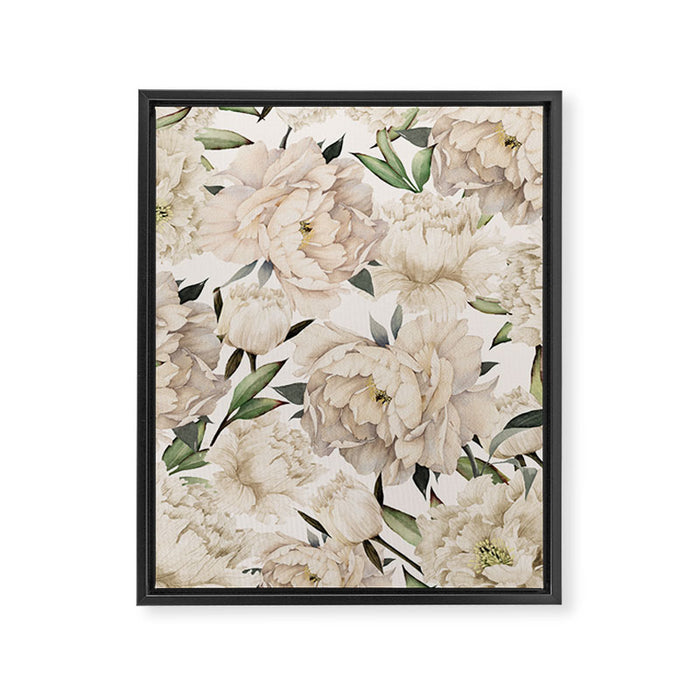 Peonies Pattern Framed Canvas Print Gallery Image 1