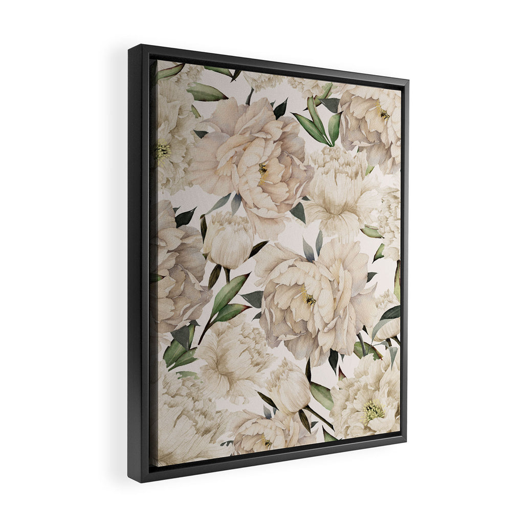 Peonies Pattern Framed Canvas Print Gallery Image 2