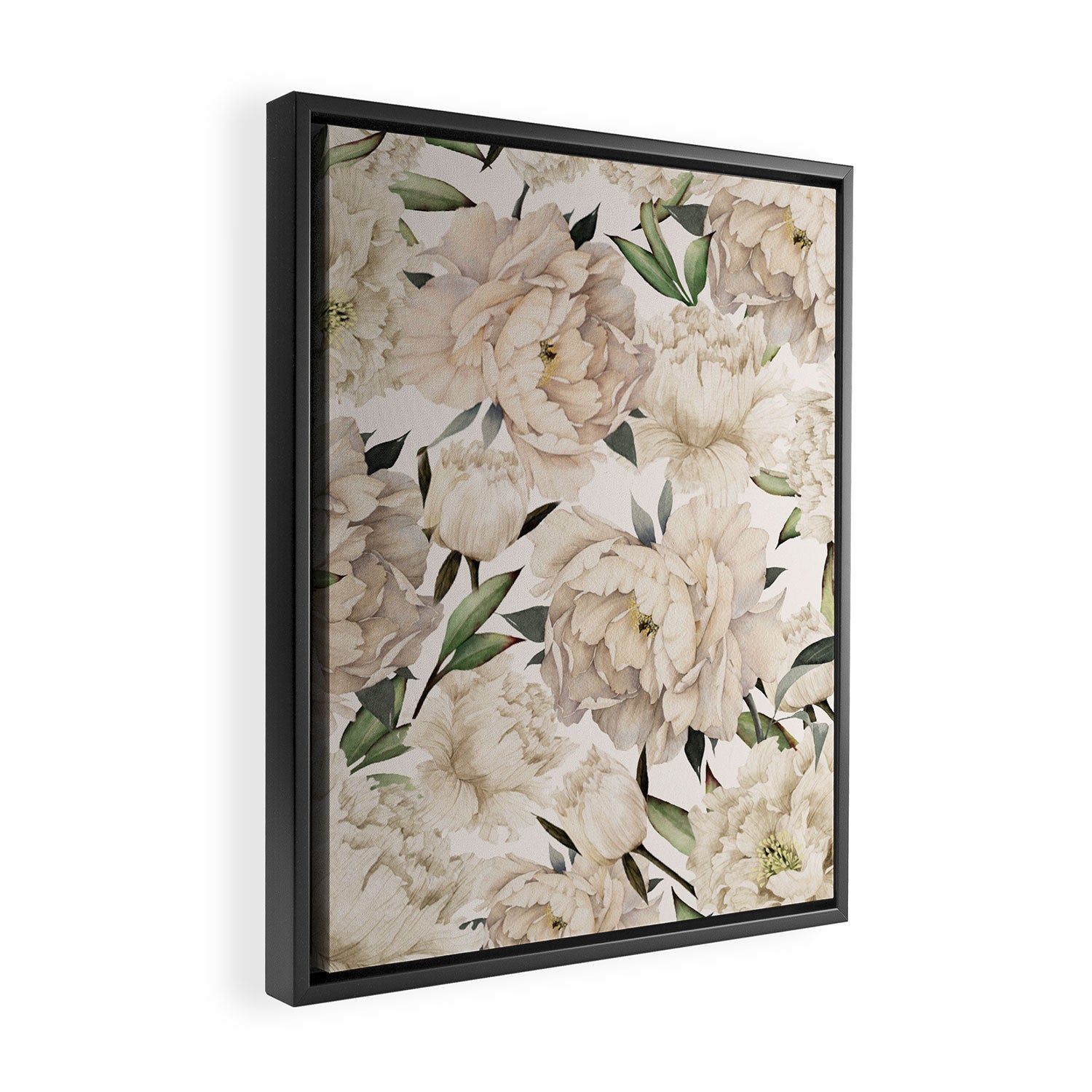 Peonies Pattern Framed Canvas Print Gallery Image 2
