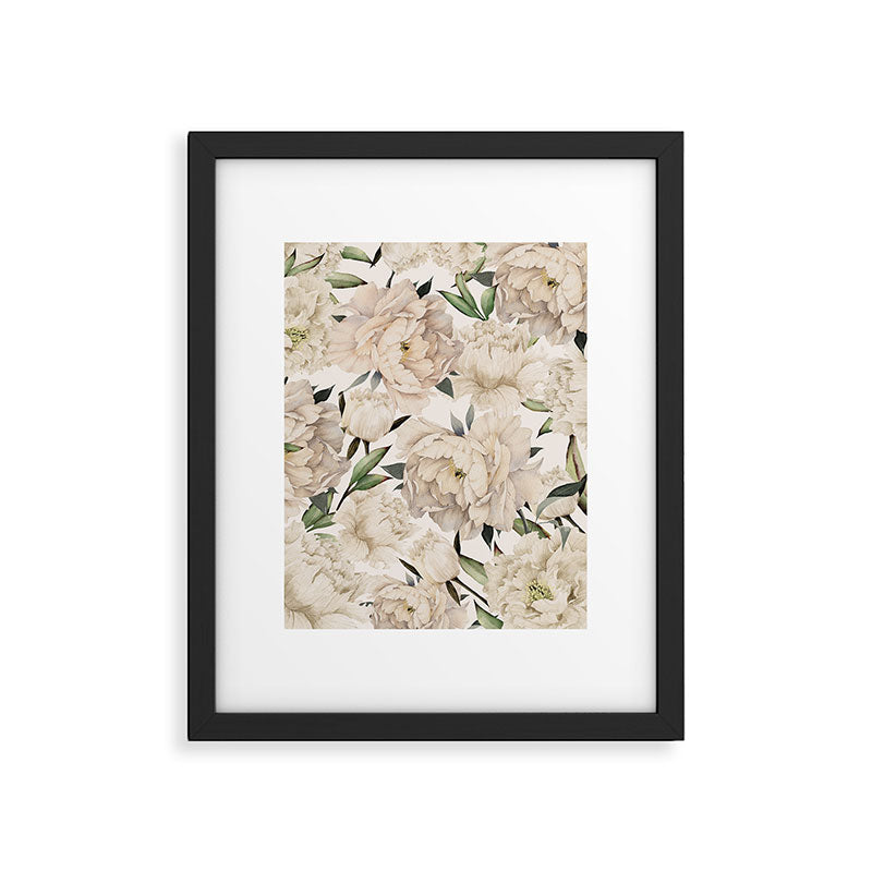 Peonies Pattern Framed Art Print Gallery Image 5
