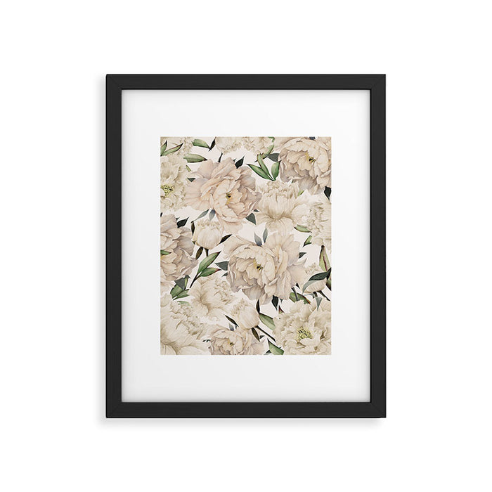 Peonies Pattern Framed Art Print Gallery Image 1