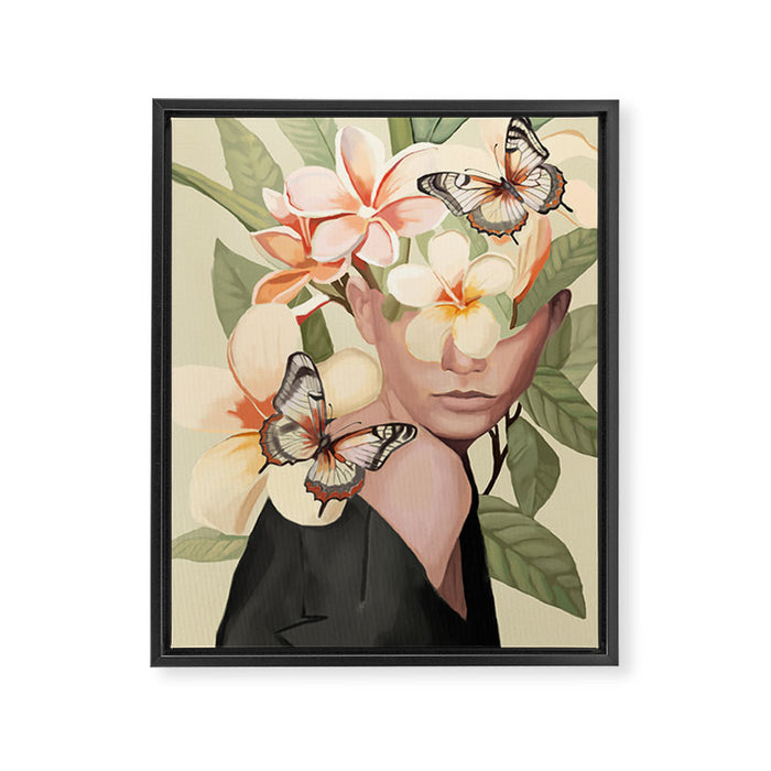 Pink Bloom Framed Canvas Print Gallery Image 1