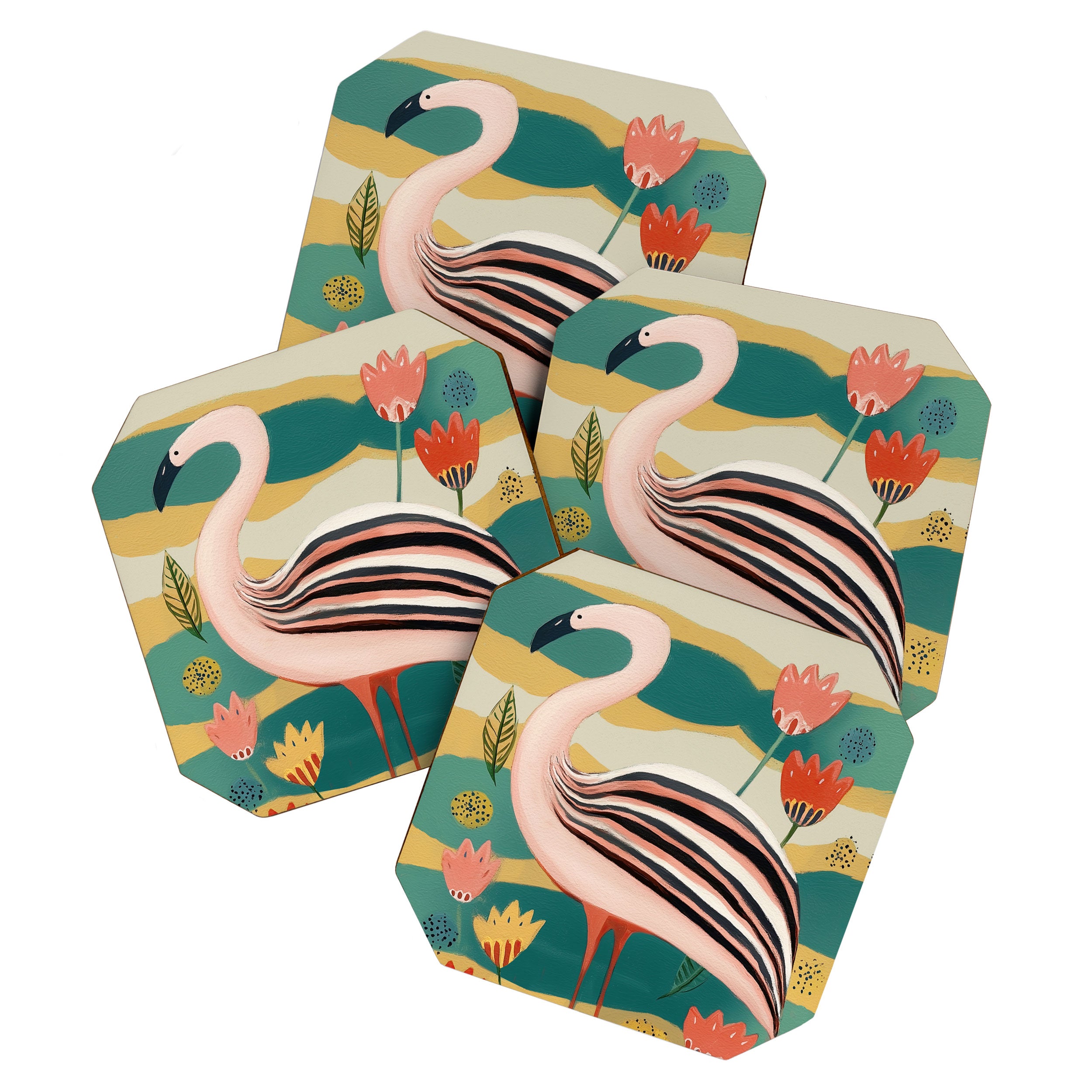 Pink Flamingo Coaster Gallery Image 1