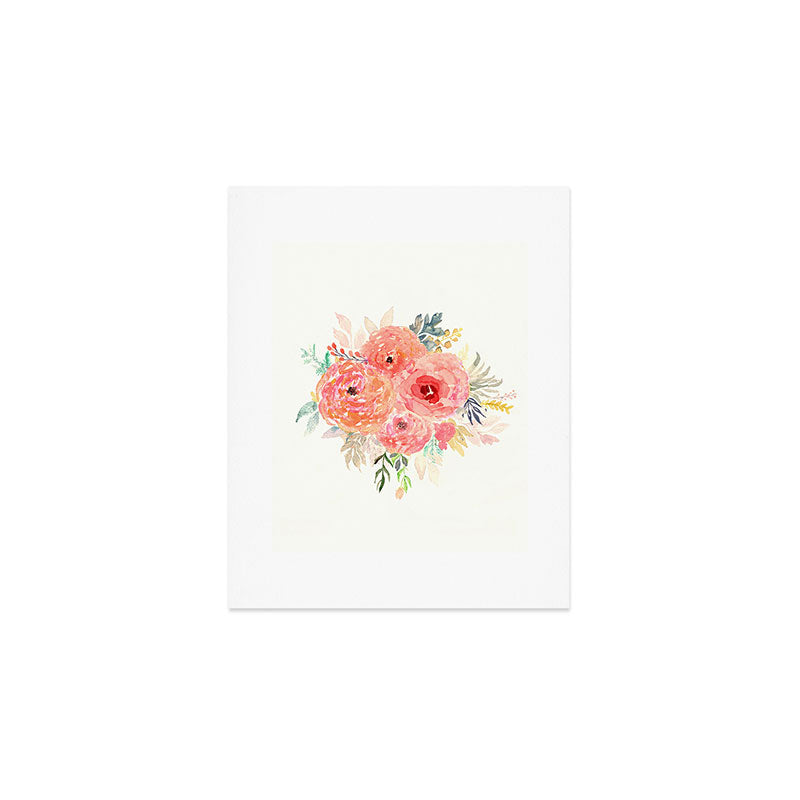 Pink Flower Bouquet Art Print Gallery Image 1