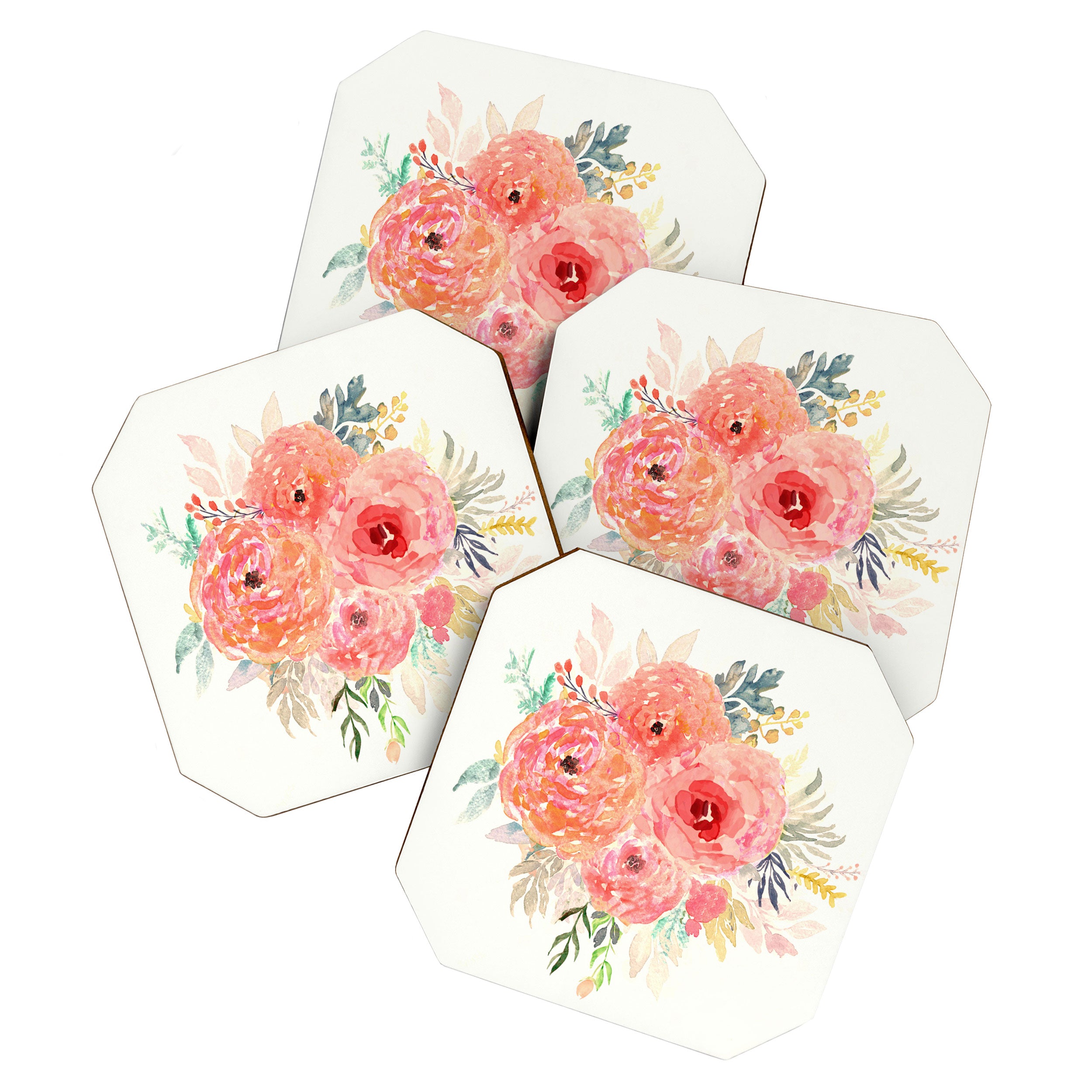 Pink Flower Bouquet Coaster Gallery Image 1
