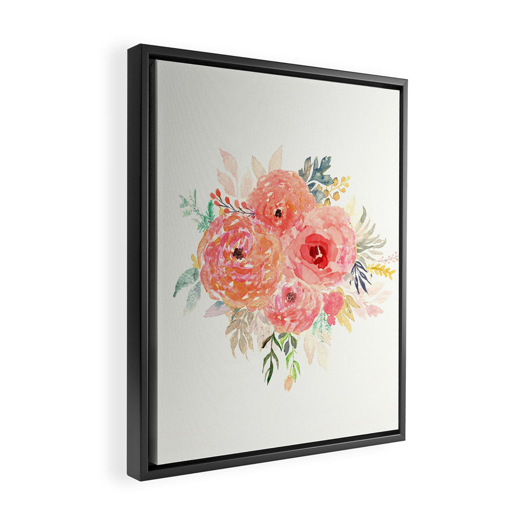 Pink Flower Bouquet Framed Canvas Print Gallery Image 2