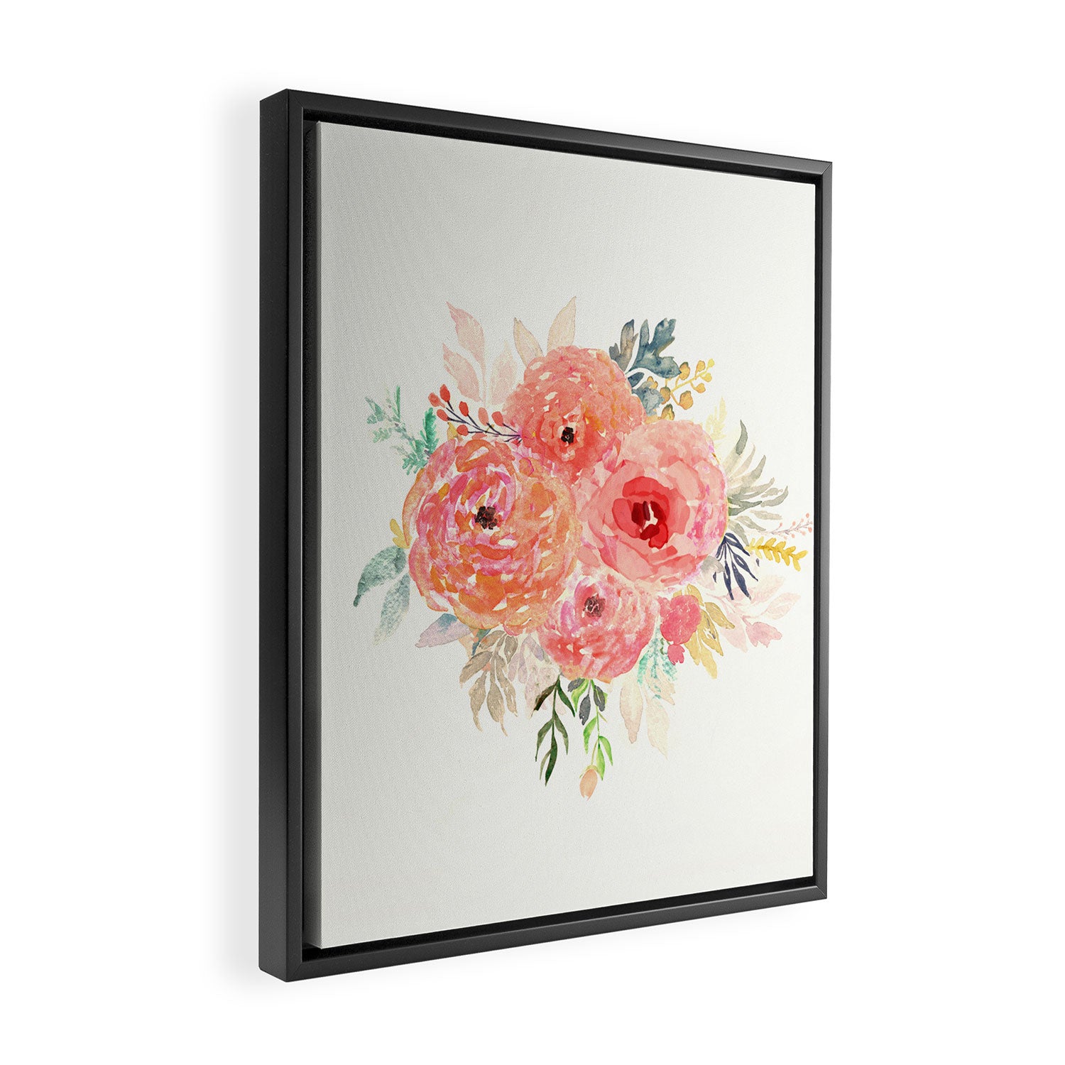 Pink Flower Bouquet Framed Canvas Print Gallery Image 2