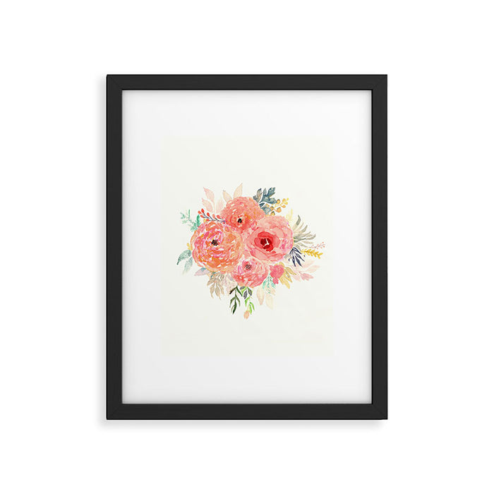 Pink Flower Bouquet Framed Art Print Gallery Image 1
