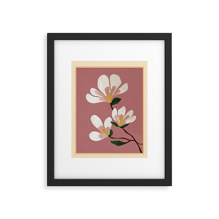 Pink Magnolia Flowers Framed Art Print Gallery Image 1