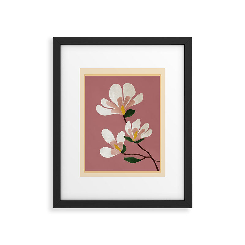 Pink Magnolia Flowers Framed Art Print Gallery Image 5