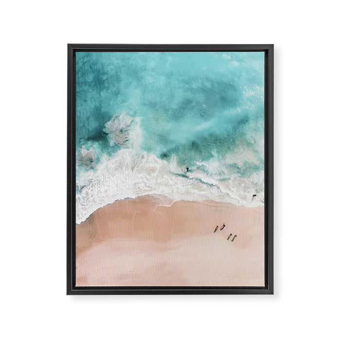 Pink Sand Beach Print Framed Canvas Print Gallery Image 1