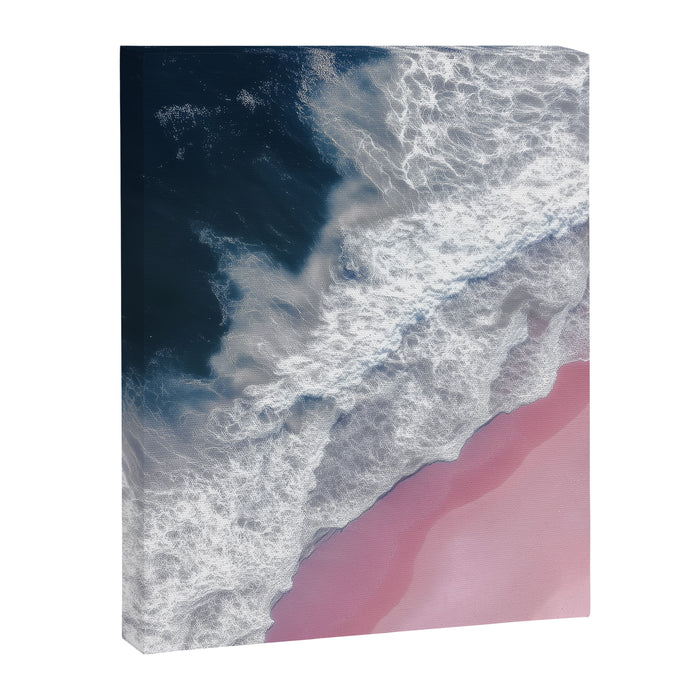 Pink Shoreline - Aerial Ocean Photography Print Canvas Print Gallery Image 1