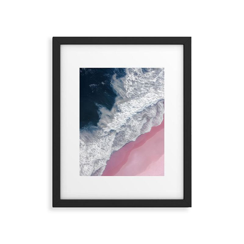 Pink Shoreline - Aerial Ocean Photography Print Framed Art Print Gallery Image 5
