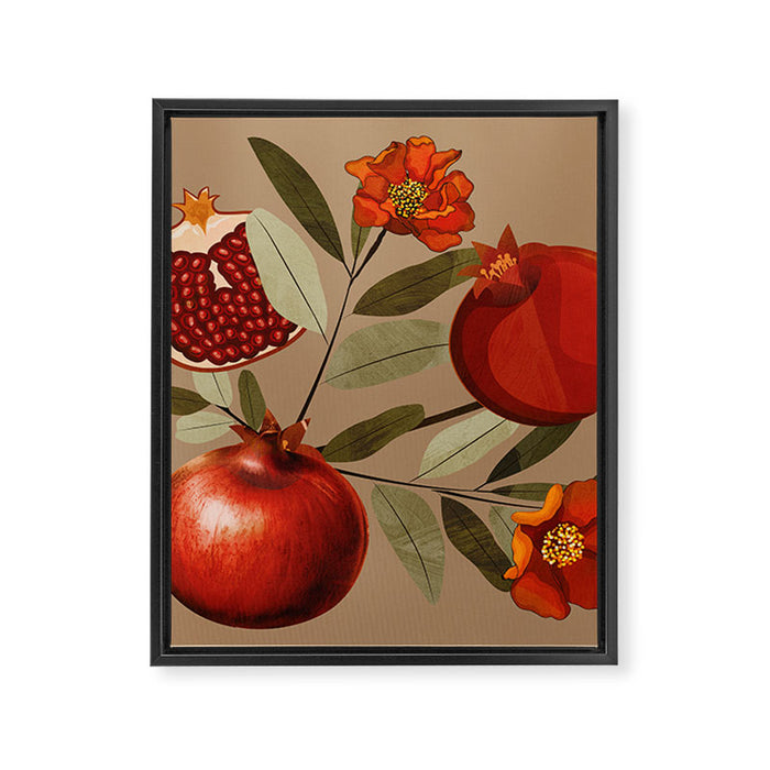 Pomegranate Botanical Art 1 Framed Canvas Print Gallery Image 1