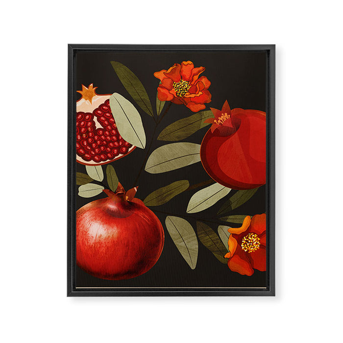 Pomegranate Botanical Art 2 Framed Canvas Print Gallery Image 1