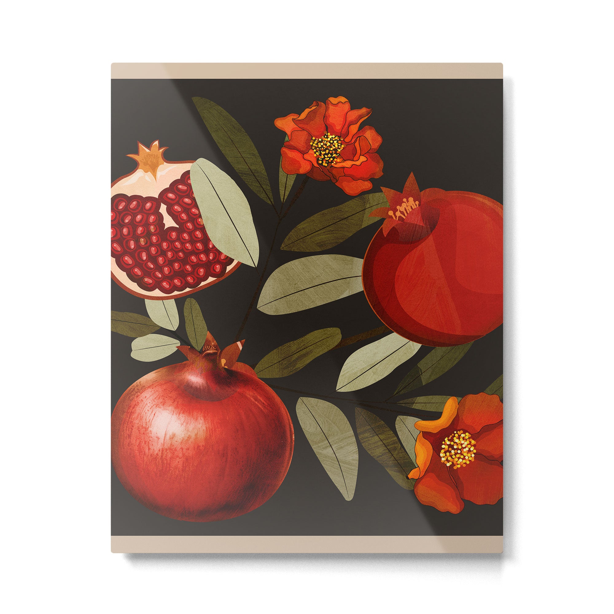 Pomegranate Botanical Art 2 Metal Print Gallery Image 6
