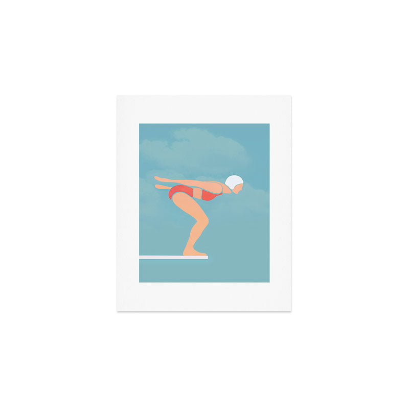 Pool Diver Art Print Gallery Image 1