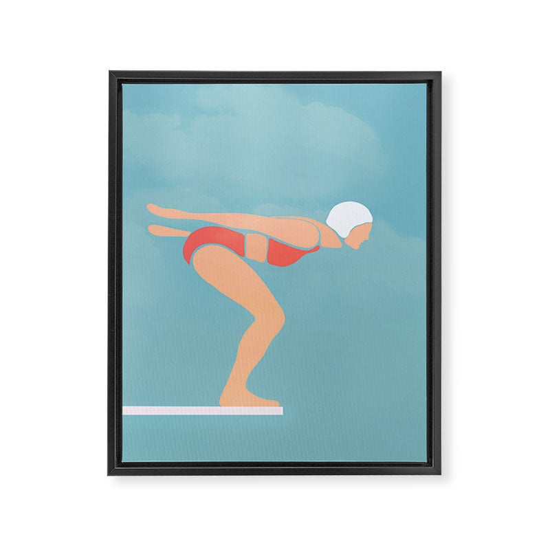 Pool Diver Framed Canvas Print Gallery Image 6