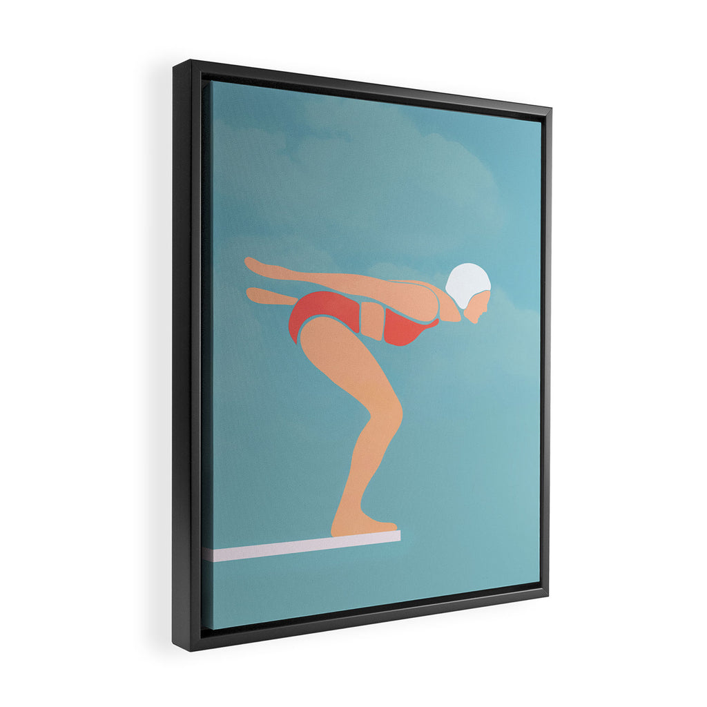 Pool Diver Framed Canvas Print Gallery Image 2