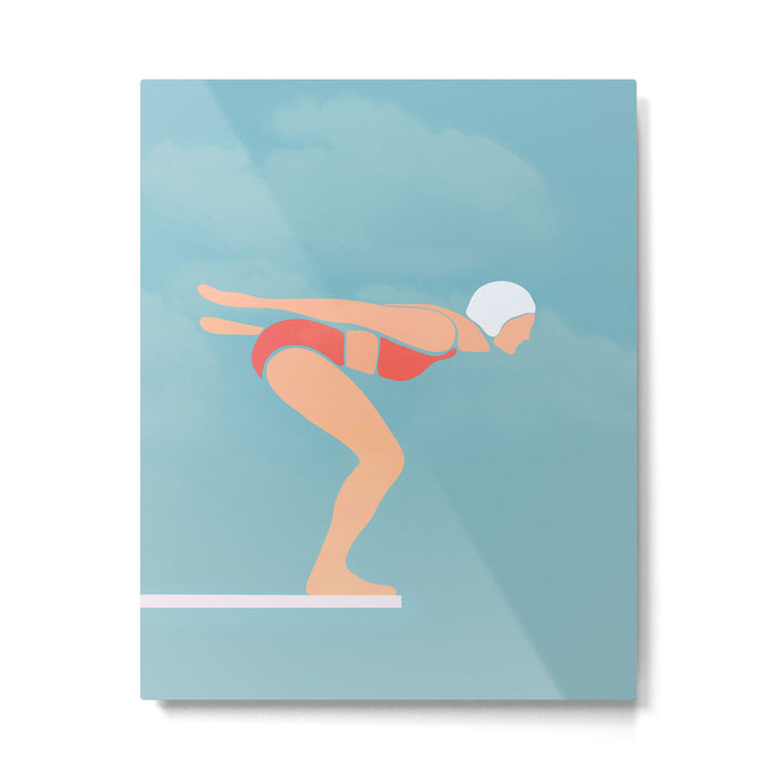 Pool Diver Metal Print Gallery Image 1