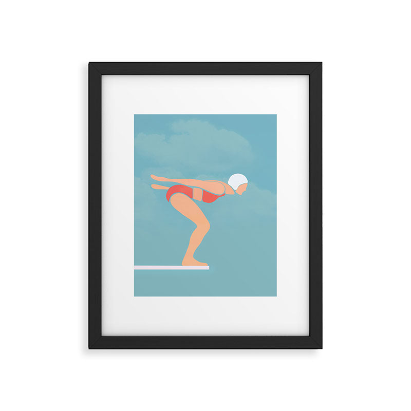 Pool Diver Framed Art Print Gallery Image 5