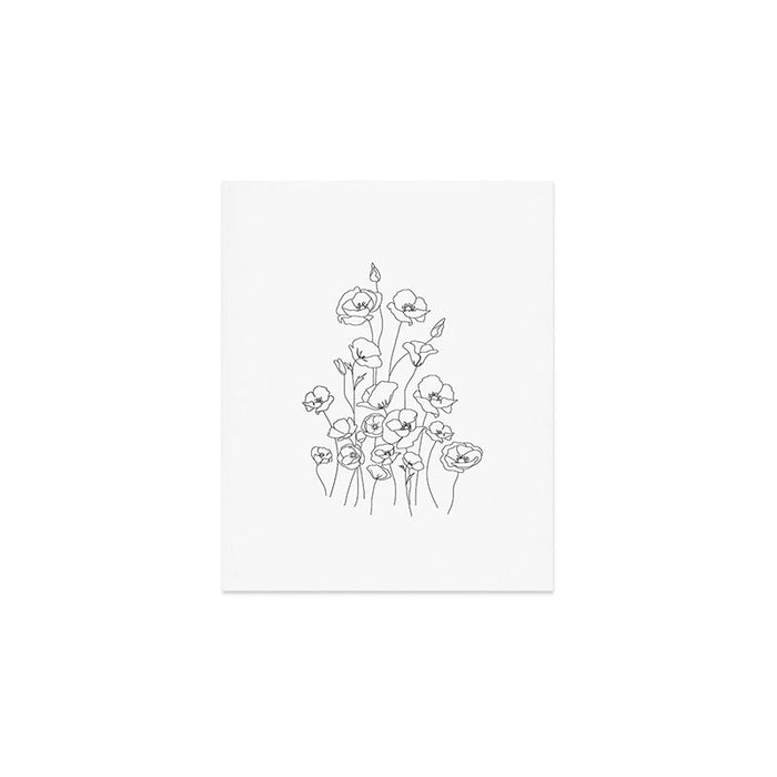 Poppy Flowers Line Art Art Print Gallery Image 1