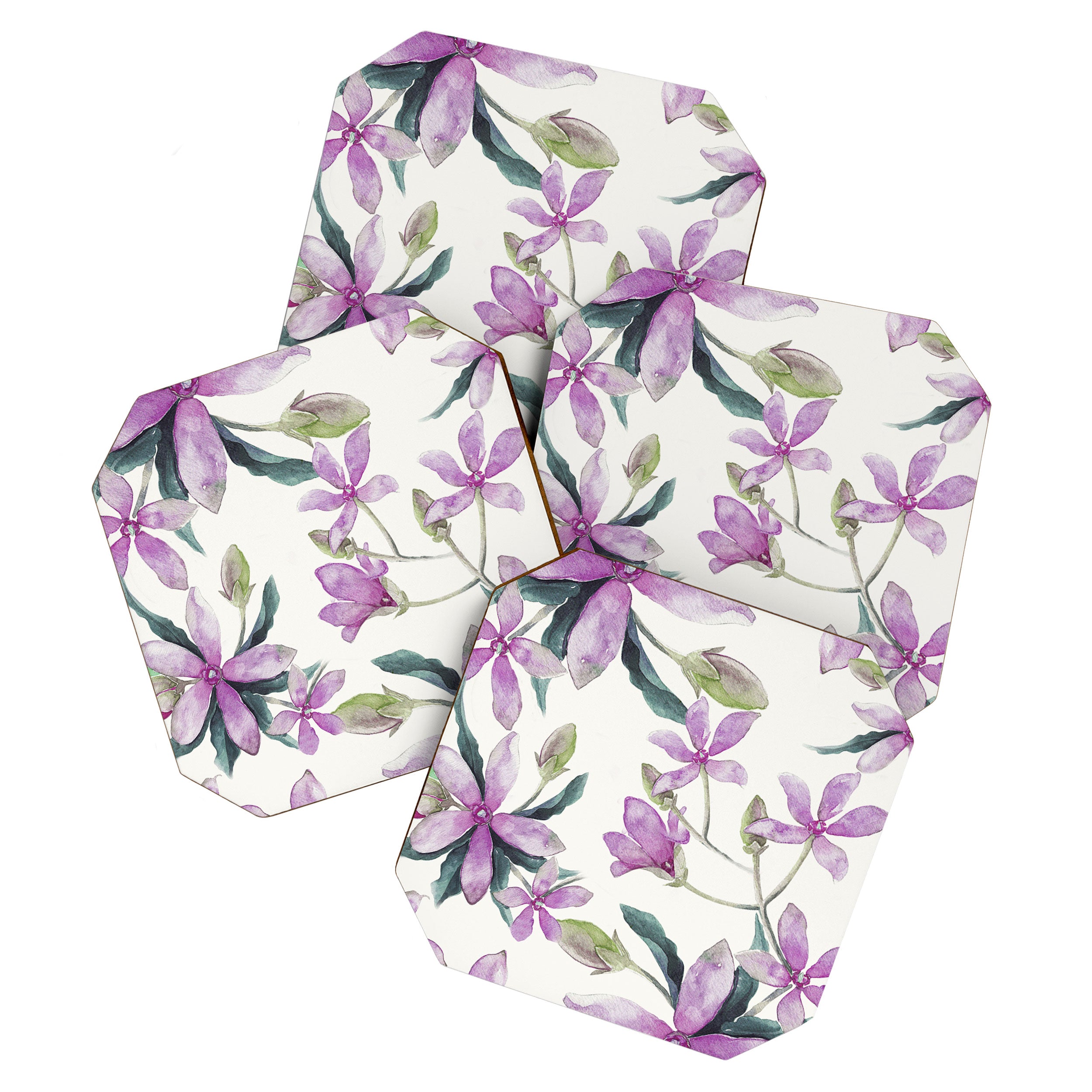 Purple flowers Coaster Gallery Image 1