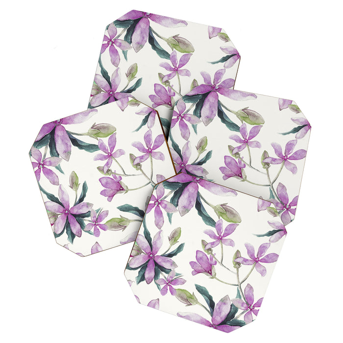 Purple flowers Coaster Gallery Image 1