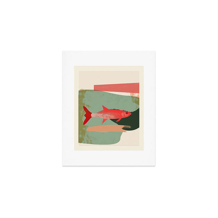 Red Fish Abstract Art Print Gallery Image 1