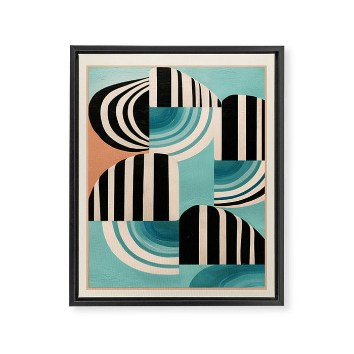 Retro Geometric Shapes 1 Framed Canvas Print Gallery Image 1