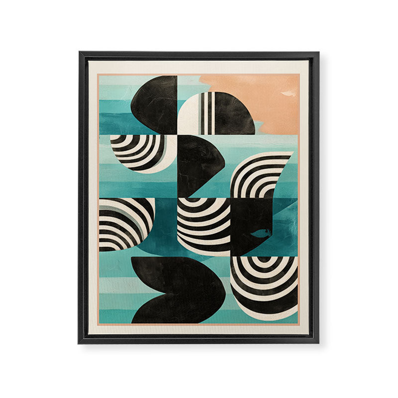 Retro Geometric Shapes 2 Framed Canvas Print Gallery Image 6