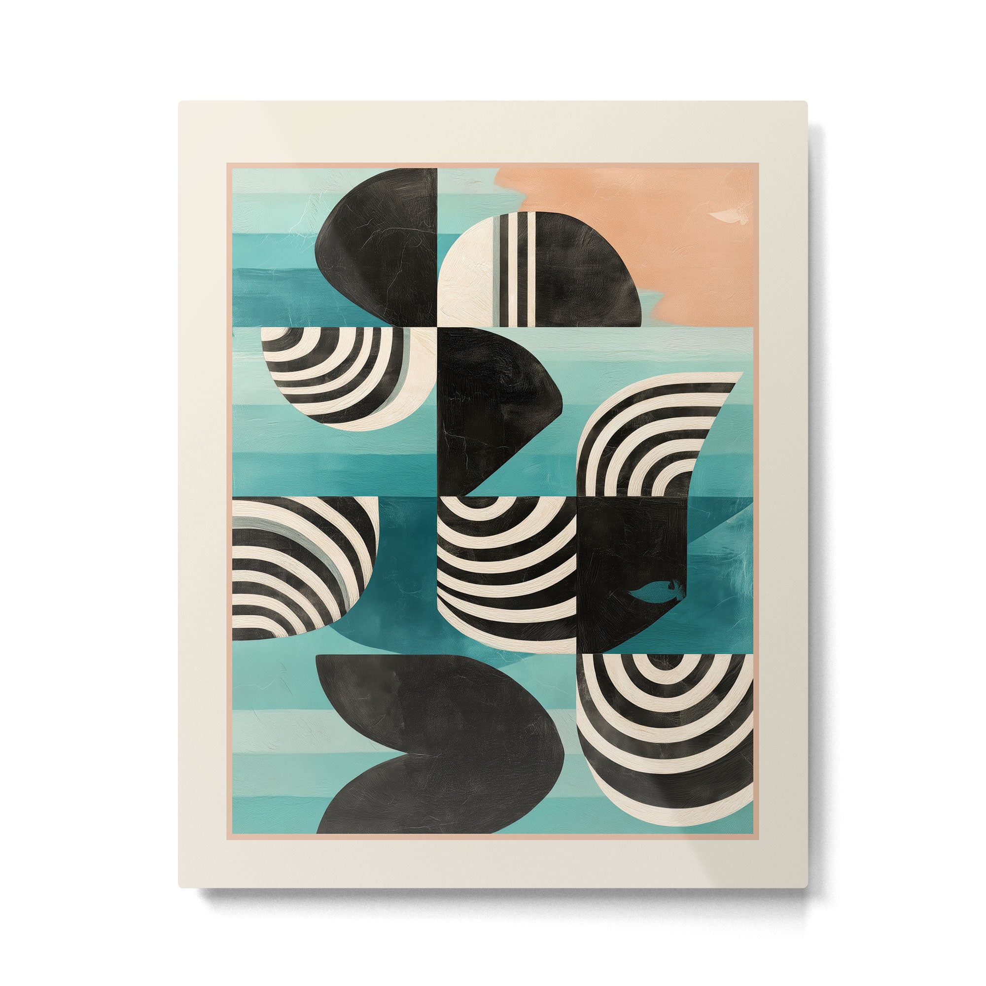 Retro Geometric Shapes 2 Metal Print Gallery Image 4