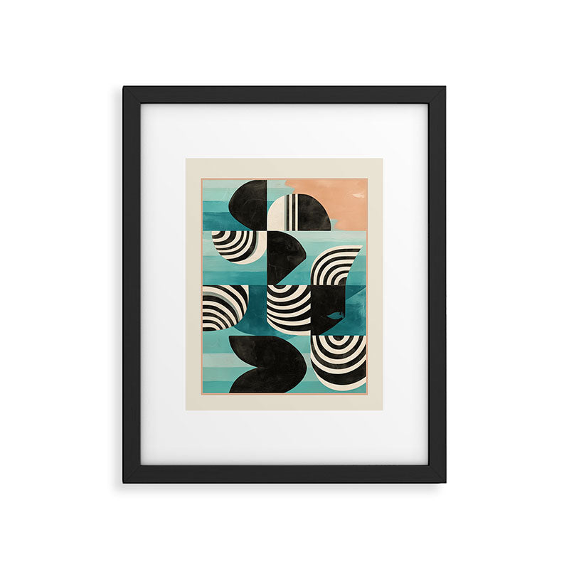 Retro Geometric Shapes 2 Framed Art Print Gallery Image 5