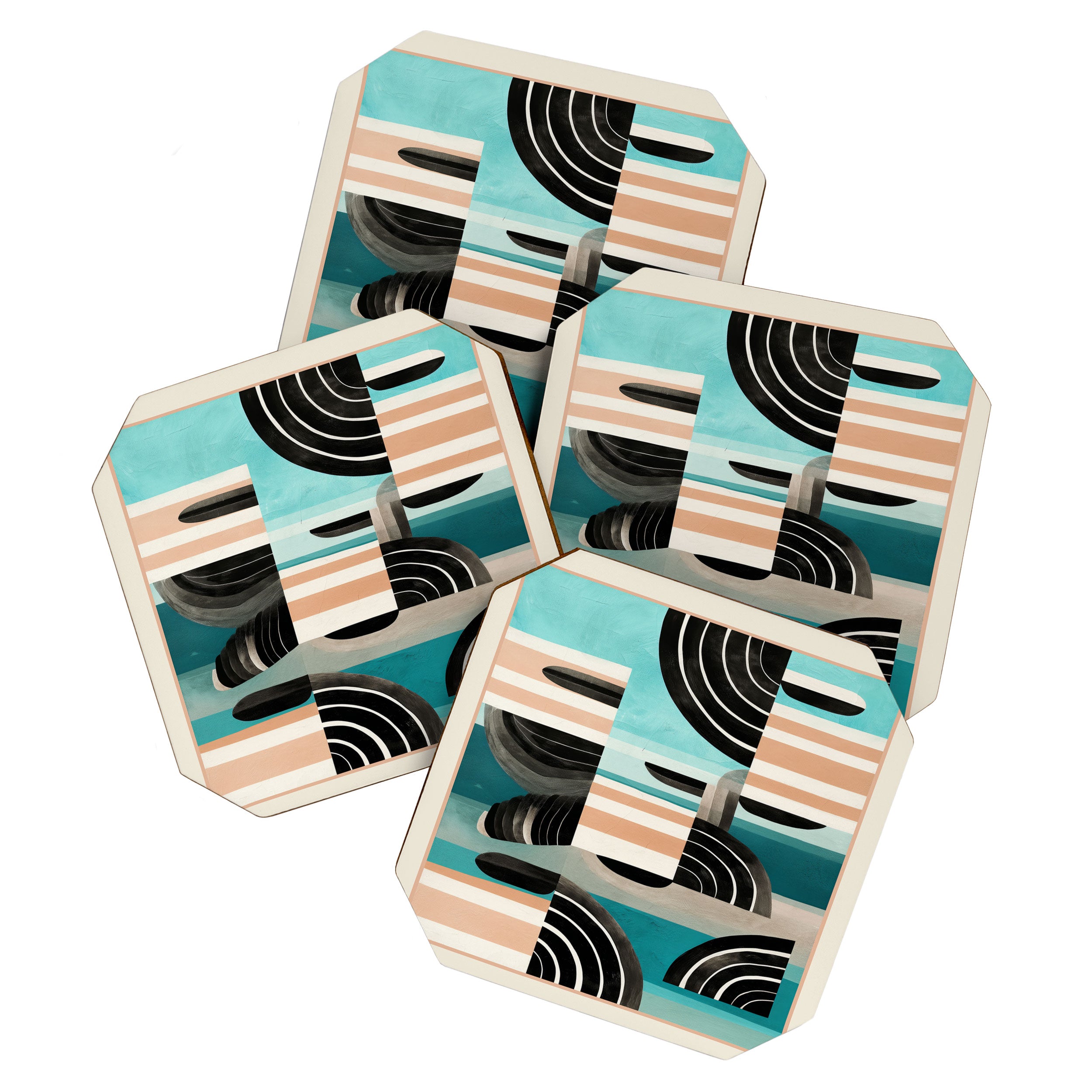 Retro Geometric Shapes 3 Coaster Gallery Image 1