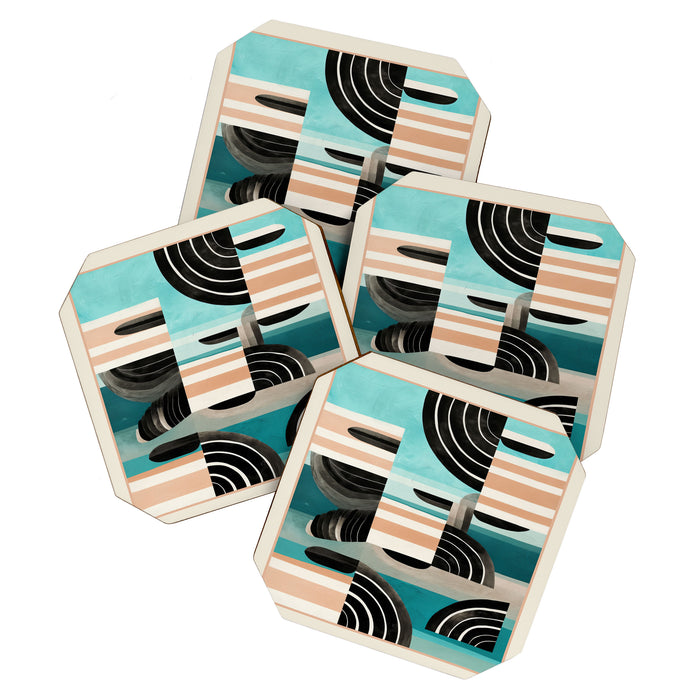 Retro Geometric Shapes 3 Coaster Gallery Image 1