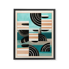 Retro Geometric Shapes 3 Framed Canvas Print Gallery Image 6