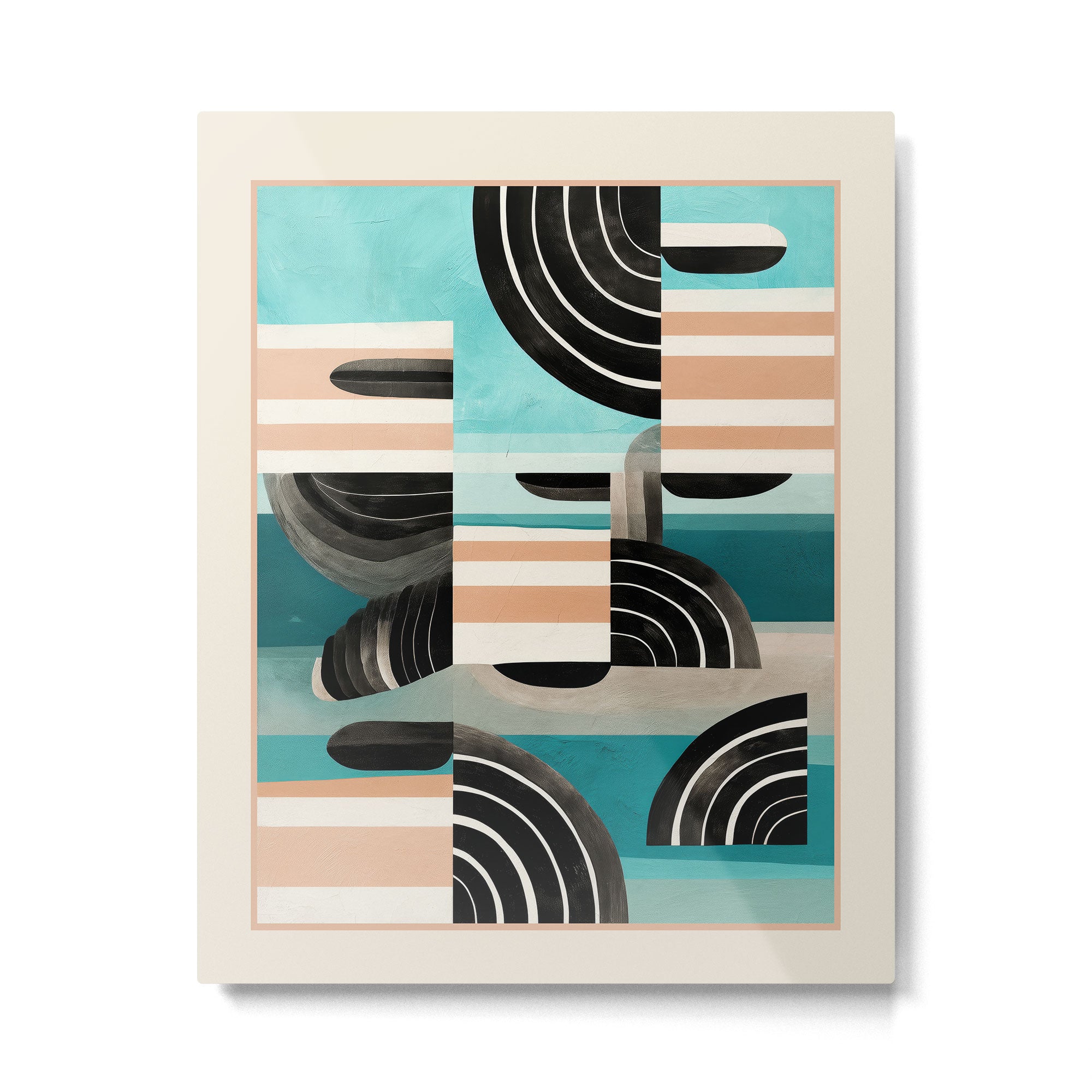 Retro Geometric Shapes 3 Metal Print Gallery Image 4
