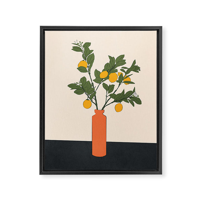Ripe Lemon Plant Framed Canvas Print Gallery Image 1