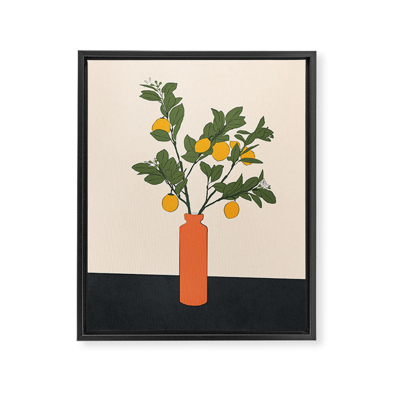 Ripe Lemon Plant Framed Canvas Print Gallery Image 6