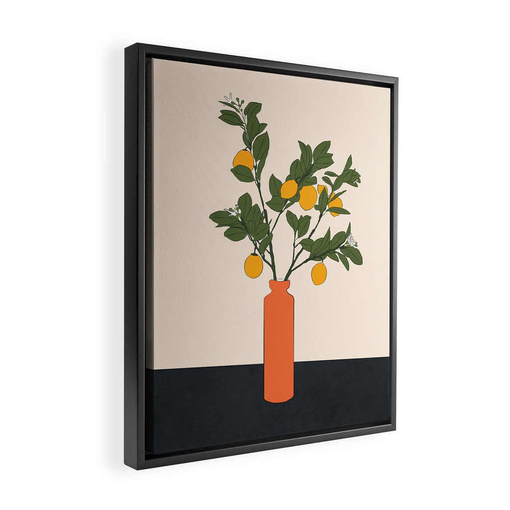 Ripe Lemon Plant Framed Canvas Print Gallery Image 2