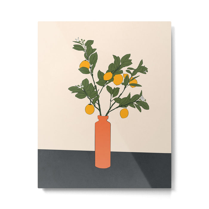 Ripe Lemon Plant Metal Print Gallery Image 1