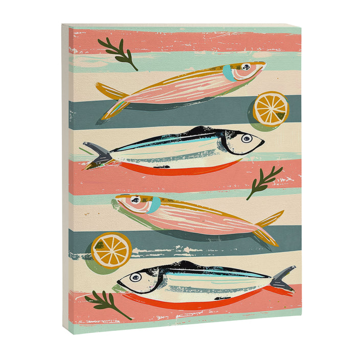 Sardines on Stripes Canvas Print Gallery Image 1