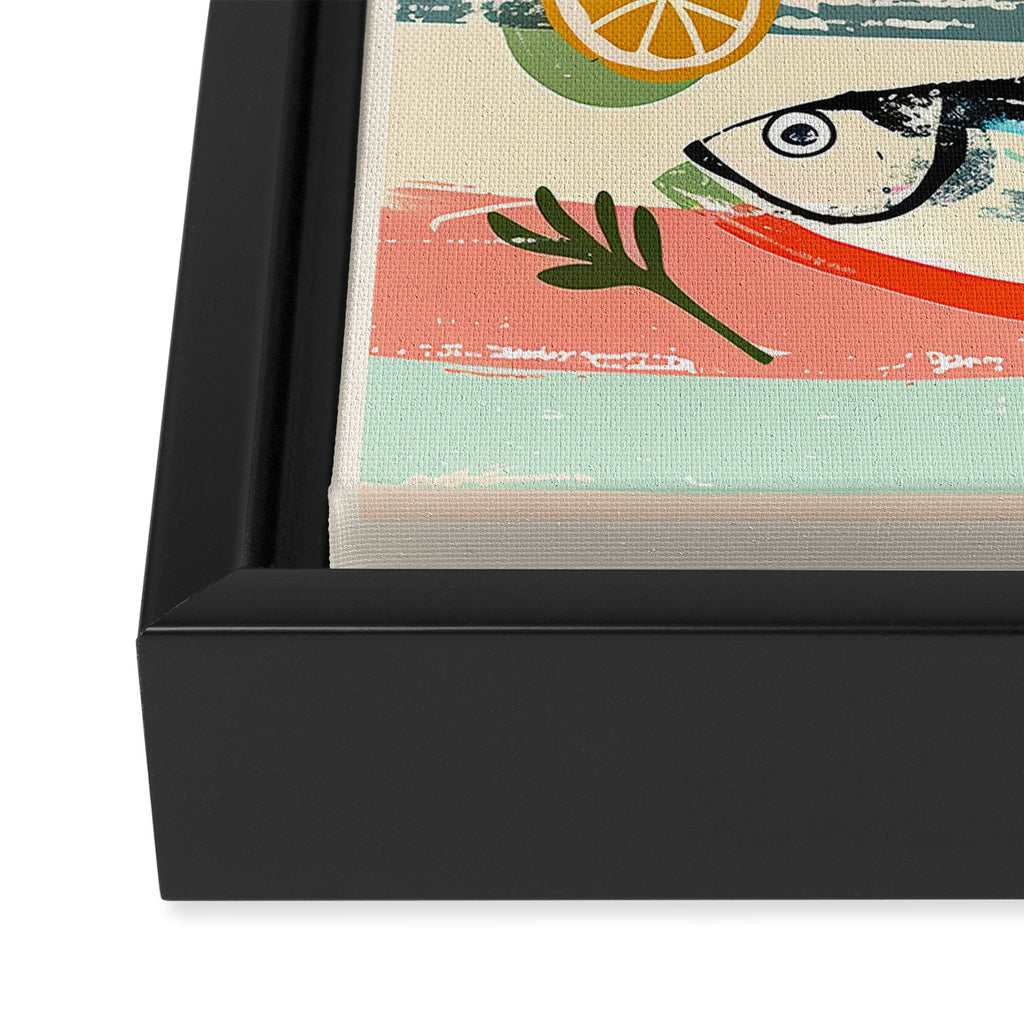 Sardines on Stripes Framed Canvas Print Gallery Image 3