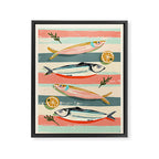 Sardines on Stripes Framed Canvas Print Gallery Image 6