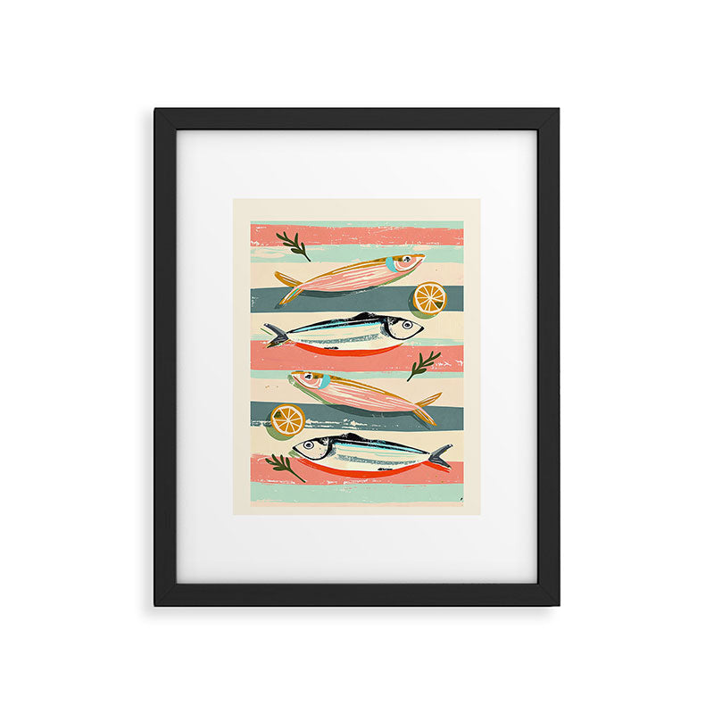 Sardines on Stripes Framed Art Print Gallery Image 5