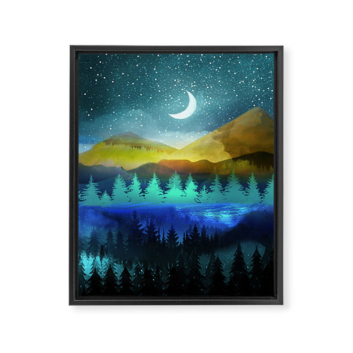 Silent Forest Night Framed Canvas Print Gallery Image 1