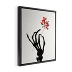 Skeleton Hand with Flower Framed Canvas Print Gallery Image 2